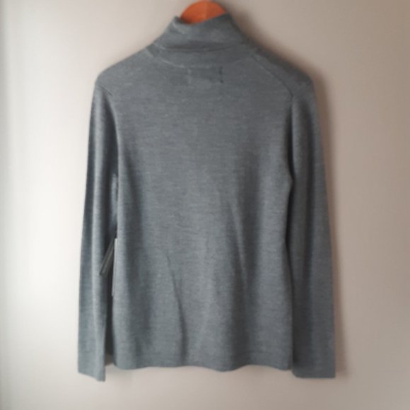 Grayson & Dunn Men's 100% Fine Merino Wool Grey Turtleneck Sweater New! Small - Picture 5 of 14
